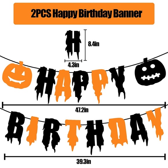 Happy Birthday “Halloween” Banner. Like new condition. - Picture 2 of 4